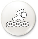 printfashion Swimmer - Kitűző, hűtőmágnes - Fehér (3084133)