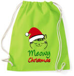 printfashion Meowy Christmas! - Sportzsák, Tornazsák - Limezöld (437905)