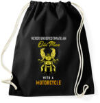 printfashion Old Man With A Motorcycle - Sportzsák, Tornazsák - Fekete (1985168)
