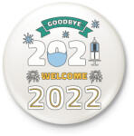 printfashion Helló 2022 - újév - Kitűző, hűtőmágnes - Fehér (5632004)
