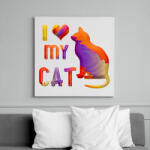 printfashion I love my cat - Szeretem a macskámat - Vászonkép - Fehér (10484157)