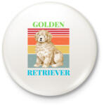 printfashion Golden Retriever - Kitűző, hűtőmágnes - Fehér (14466129)