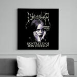 printfashion Billie Eilish - DISASTER, Don't let idiot ruin your day - Vászonkép - Fekete (16756114)