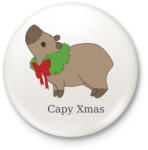 printfashion capybara család - koszorú - Kitűző, hűtőmágnes - Fehér (14888579)
