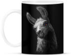 printfashion Láma portré - Bögre - Fekete (4881678)