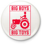 printfashion Big boys big toys - traktoros - Kitűző, hűtőmágnes - Fehér (3078825)