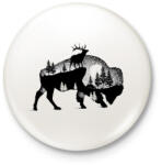 printfashion Bölény - Kitűző, hűtőmágnes - Fehér (3081428)