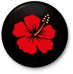 printfashion Hibiscus - Kitűző, hűtőmágnes - Fekete (3096350)
