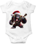 printfashion Vicces karácsonyi gitáros rocker party gorilla - Baba Body - Fehér (15256652)