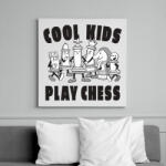 printfashion Cool kids play chess - sakk - Vászonkép - Fehér (6636110)