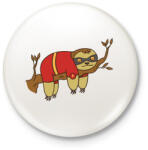 printfashion Szuper Lajhár alszik - Kitűző, hűtőmágnes - Fehér (4187675)