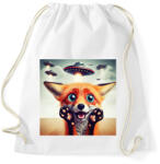 printfashion Fura cuki vicces ijedt róka - UFÓ invázió - Sportzsák, Tornazsák - Fehér (15264721)