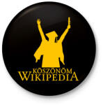 printfashion Köszönöm Wikipedia - Kitűző, hűtőmágnes - Fekete (3098399)