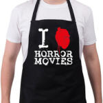 printfashion I love horror movies - Kötény - Fekete (16783867)