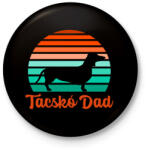 printfashion Tacskó Dad - Kitűző, hűtőmágnes - Fekete (11503770)