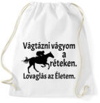 printfashion Lovaglás az életem - Sportzsák, Tornazsák - Fehér (4775411)