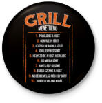 printfashion Grill menetrend - Kitűző, hűtőmágnes - Fekete (13688399)