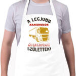 printfashion Kamionos szülinapja április - Kötény - Fehér (5694175)