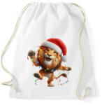 printfashion Táncoló karácsonyi party oroszlán - Sportzsák, Tornazsák - Fehér (15260937)