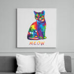 printfashion MEOW - Vászonkép - Fehér (6633097)