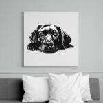 printfashion Husky Sziluett - Vászonkép - Fehér (16725890)