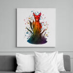 printfashion absztrakt macska - Vászonkép - Fehér (6626701)