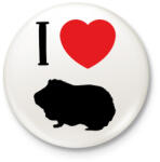 printfashion I love guinea pig - Kitűző, hűtőmágnes - Fehér (7091265)