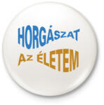 printfashion Horgászat az életem - halformában - Kitűző, hűtőmágnes - Fehér (6284857)