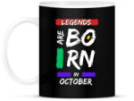 printfashion Legends are born in october - Bögre - Fekete (14389675)