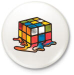 printfashion Olvadt rubik kocka - Kitűző, hűtőmágnes - Fehér (11907338)