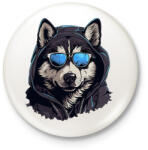 printfashion Wolf - Kitűző, hűtőmágnes - Fehér (14840790)