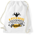 printfashion Próbáltad már a pizzát? - Sportzsák, Tornazsák - Fehér (9401635)