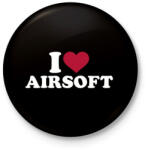 printfashion I love airsoft - Kitűző, hűtőmágnes - Fekete (3102443)