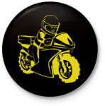 printfashion lego sárga - Kitűző, hűtőmágnes - Fekete (3104147)