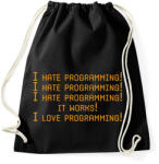 printfashion I hate programming! - Sportzsák, Tornazsák - Fekete (7240278)