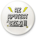 printfashion Aputest - Kitűző, hűtőmágnes - Fehér (7032446)