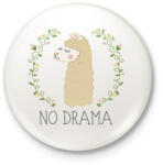 printfashion No Drama Lama - Kitűző, hűtőmágnes - Fehér (3079123)