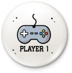 printfashion Player 1 páros póló - Kitűző, hűtőmágnes - Fehér (3083632)