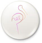 printfashion Flamingó - Kitűző, hűtőmágnes - Fehér (3077650)