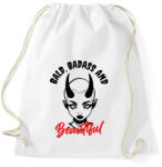 printfashion Bald, badass & beautiful - Sportzsák, Tornazsák - Fehér (8260026)