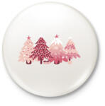 printfashion Rózsaszín fenyőfák - Kitűző, hűtőmágnes - Fehér (14607481)