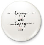 printfashion Happy Wife 1 - Kitűző, hűtőmágnes - Fehér (14851495)