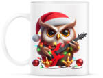 printfashion Vicces karácsonyi gitáros rocker party bagoly - Bögre - Fehér (15260445)