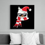 printfashion Téli cica - Vászonkép - Fekete (6650260)