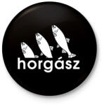 printfashion Horgász - Kitűző, hűtőmágnes - Fekete (4953460)