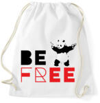 printfashion Be free - Banksy panda - Sportzsák, Tornazsák - Fehér (7100037)
