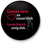 printfashion Lovas szív és lovas lélek. . . - Kitűző, hűtőmágnes - Fekete (4775847)