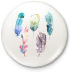 printfashion Watercolor Feathers - Kitűző, hűtőmágnes - Fehér (3081354)