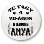 printfashion Legjobb anya - Kitűző, hűtőmágnes - Fehér (3089718)