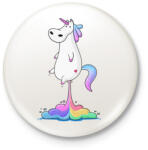 printfashion Unicornis fart RAINBOW - Kitűző, hűtőmágnes - Fehér (3088130)